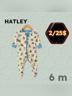 🌙 2/25$ 🇨🇦👍GUC HATLEY | 6m | Unisex cute bugs printed Baby Footed Pyjamas*